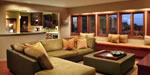 custom sectional upholstered in ultra suede and leather